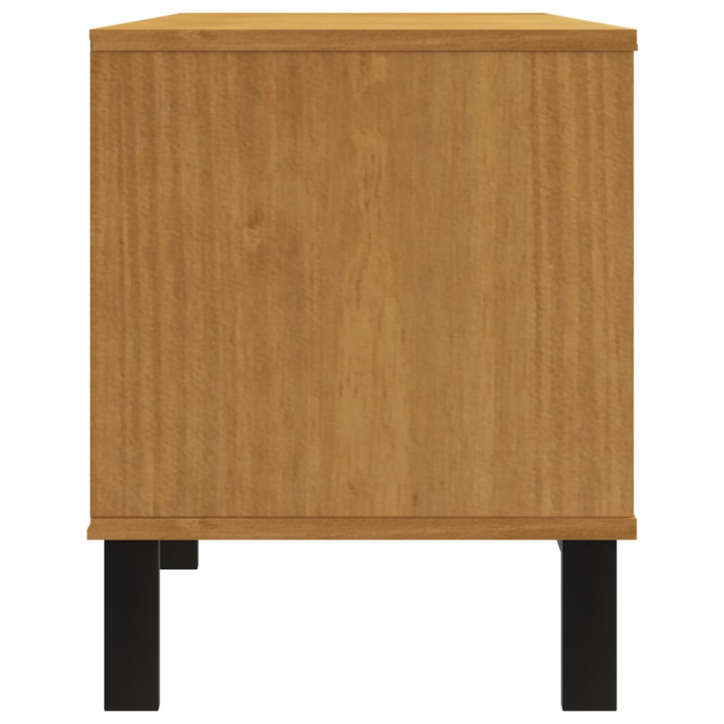 vidaXL TV Cabinet with Glass Door "FLAM" 158x40x50 cm Solid Wood Pine