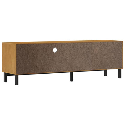 vidaXL TV Cabinet with Glass Door "FLAM" 158x40x50 cm Solid Wood Pine