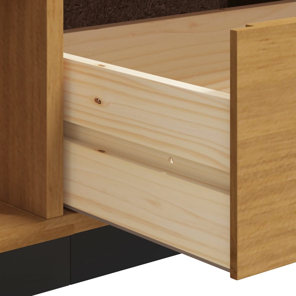 vidaXL TV Cabinet with Glass Door "FLAM" 158x40x50 cm Solid Wood Pine