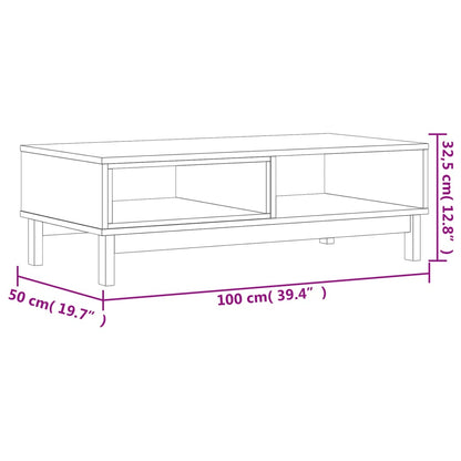 vidaXL Coffee Table "FLAM" 100x50x32,5 cm Solid Wood Pine