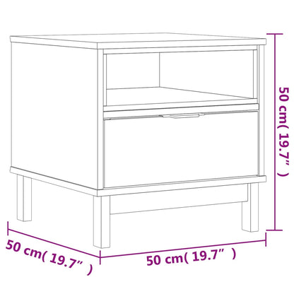 vidaXL Side Table "FLAM" 50x50x50 cm Solid Wood Pine