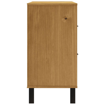 vidaXL Sideboard with Glass Door "FLAM" 110x40x80 cm Solid Wood Pine
