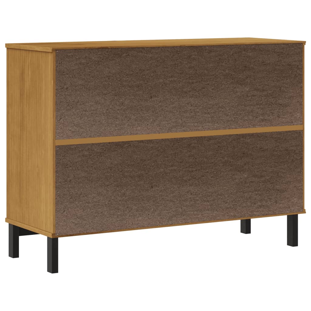 vidaXL Sideboard with Glass Door "FLAM" 110x40x80 cm Solid Wood Pine