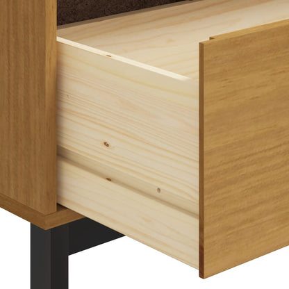vidaXL Sideboard with Glass Door "FLAM" 110x40x80 cm Solid Wood Pine
