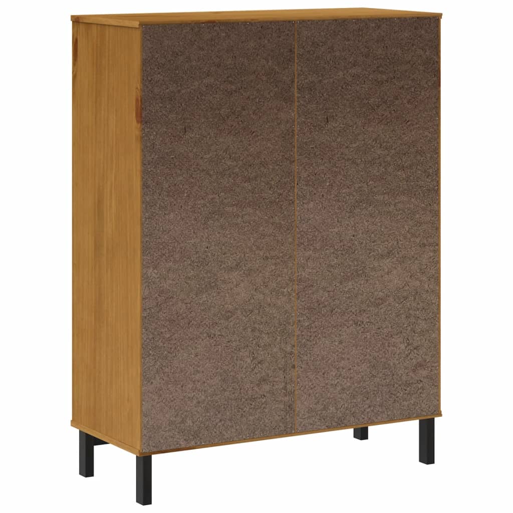 vidaXL Highboard with Glass Door "FLAM" 92x40x122,5 cm Solid Wood Pine