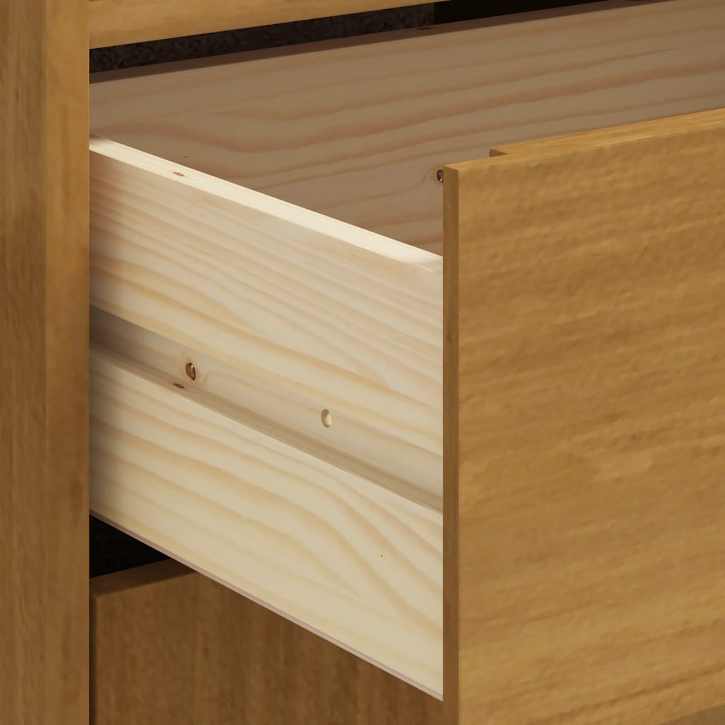 vidaXL Highboard with Glass Door "FLAM" 92x40x122,5 cm Solid Wood Pine
