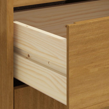vidaXL Highboard with Glass Door "FLAM" 92x40x122,5 cm Solid Wood Pine
