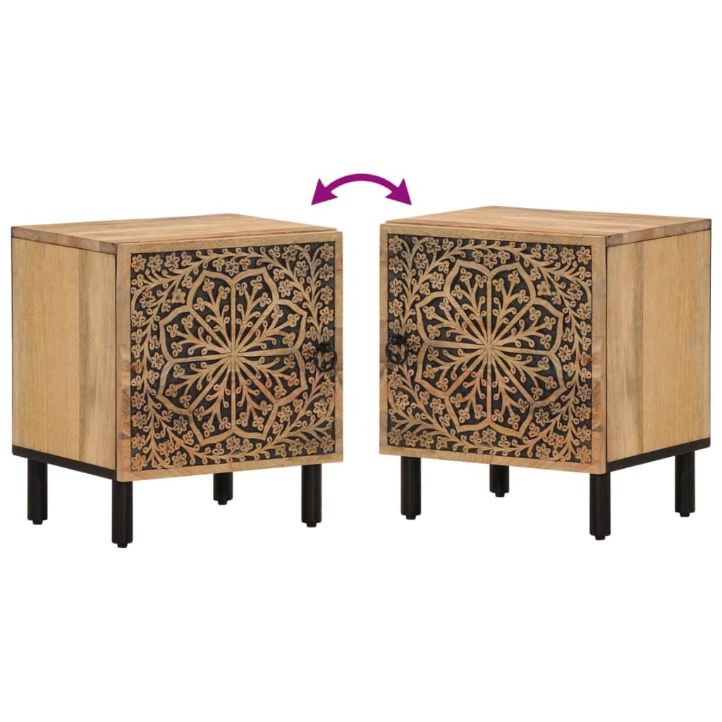 vidaXL Bedside Cabinet 40x33x46 cm Solid Wood Mango
