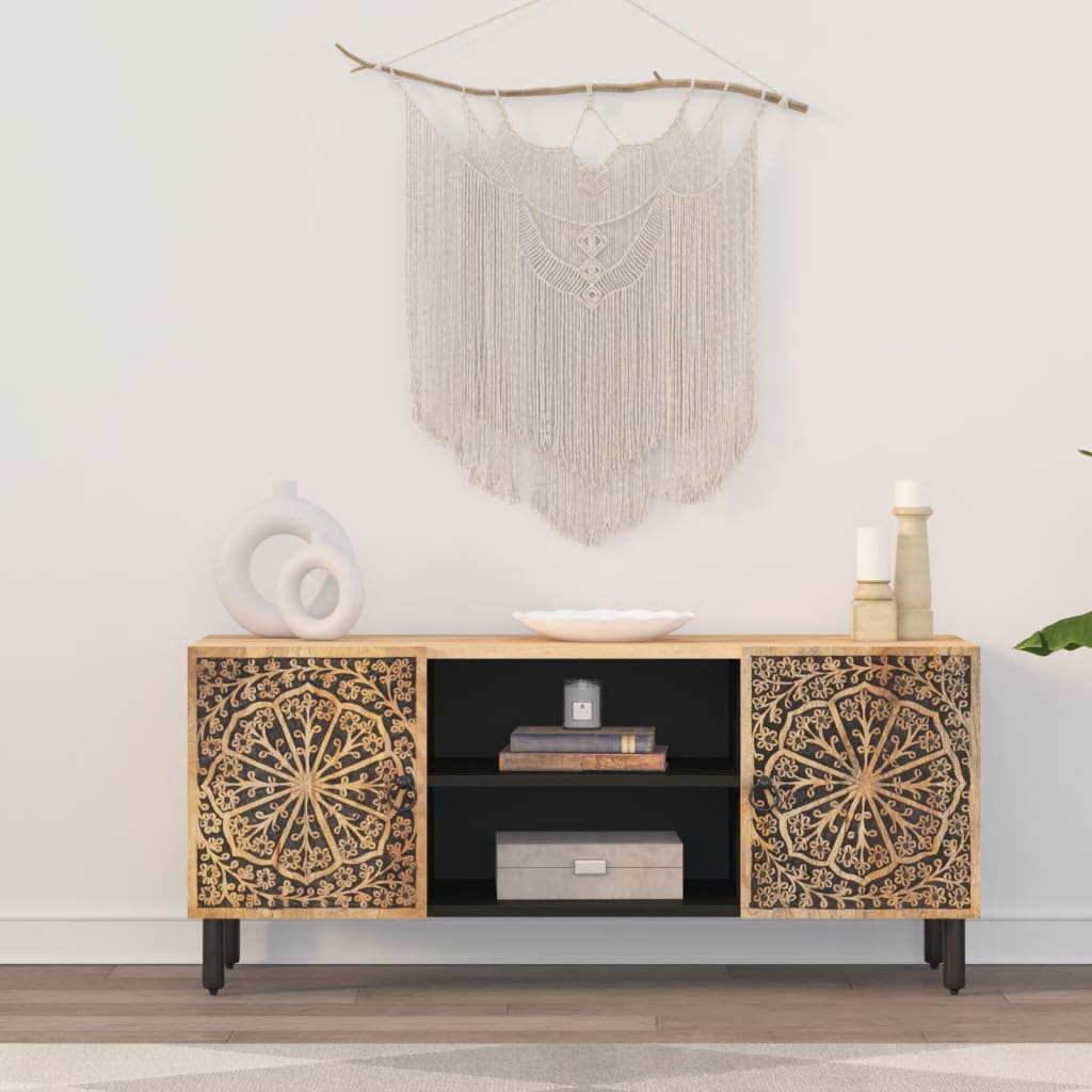 vidaXL TV Cabinet 105x33x46 cm Solid Wood Mango