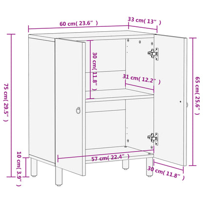 vidaXL Side Cabinet 60x33x75 cm Solid Wood Mango