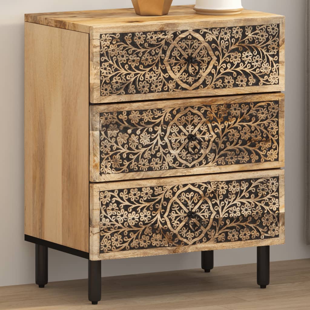 vidaXL Bedside Cabinet 50x33x60 cm Solid Wood Mango