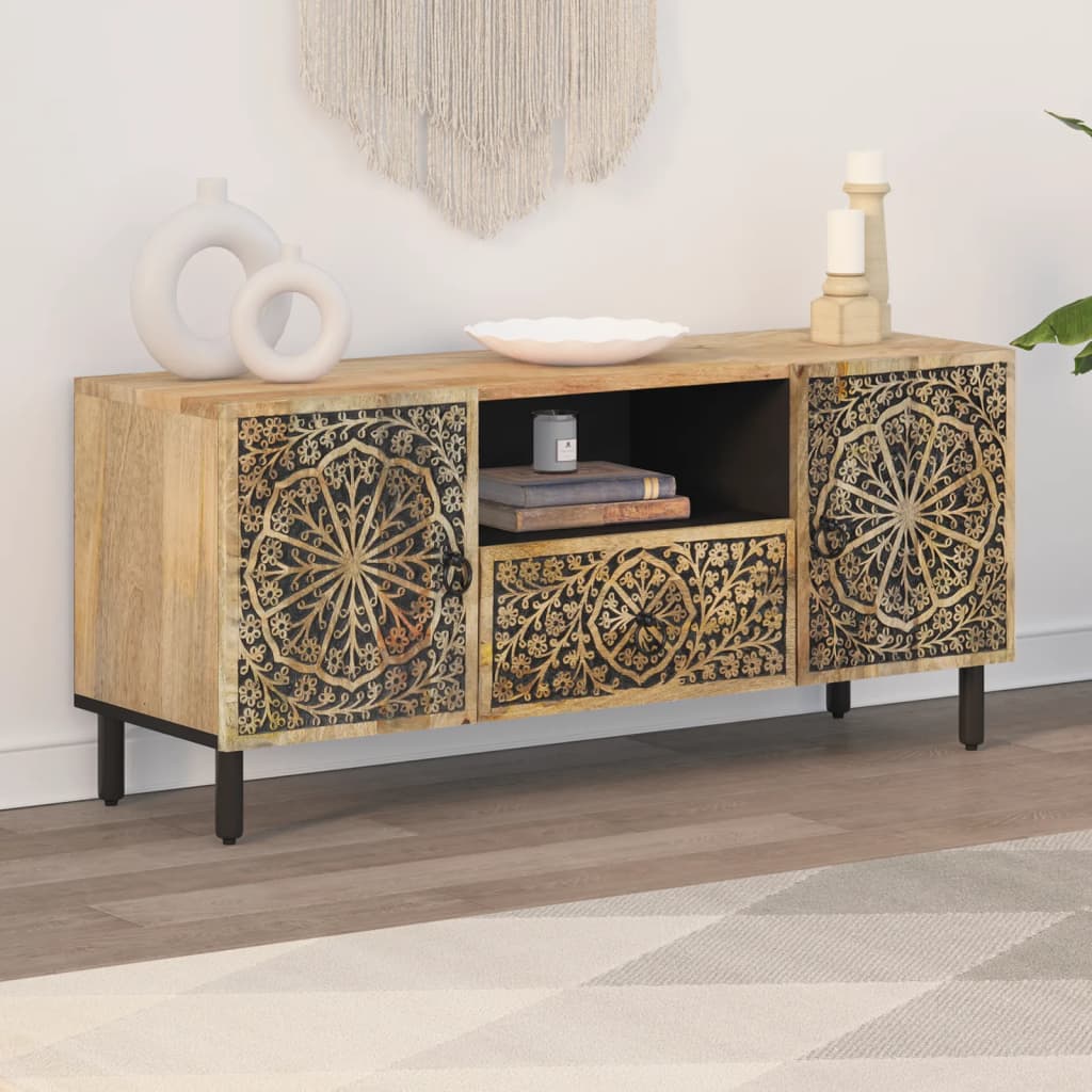 vidaXL TV Cabinet 105x33x46 cm Solid Wood Mango