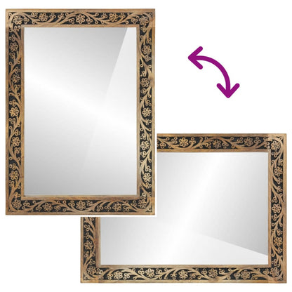 vidaXL Bathroom Mirror 50x70x2.5 cm Solid Wood Mango and Glass