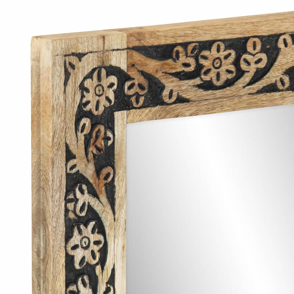 vidaXL Bathroom Mirror 50x70x2.5 cm Solid Wood Mango and Glass