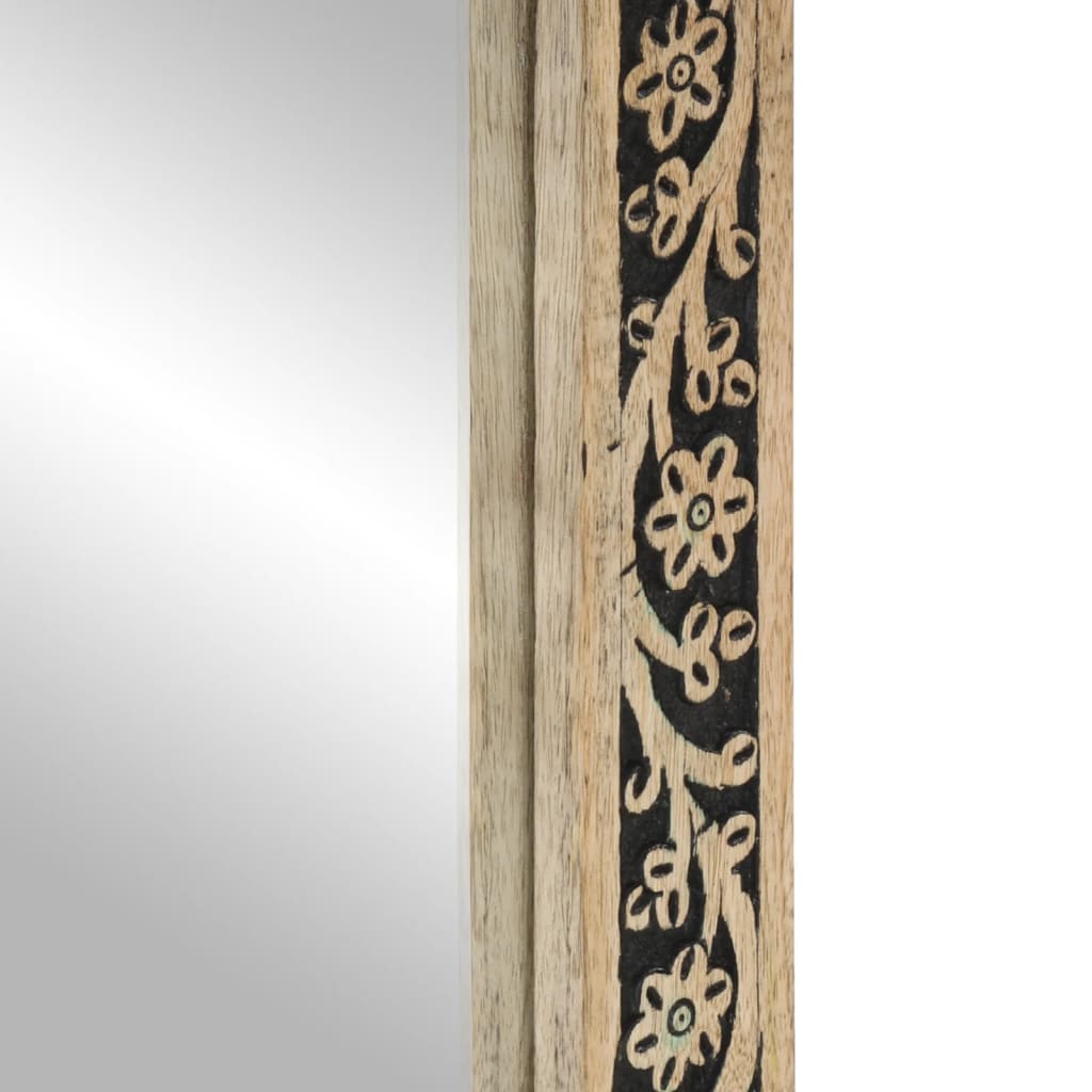 vidaXL Bathroom Mirror 50x70x2.5 cm Solid Wood Mango and Glass
