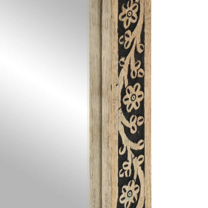 vidaXL Bathroom Mirror 50x70x2.5 cm Solid Wood Mango and Glass