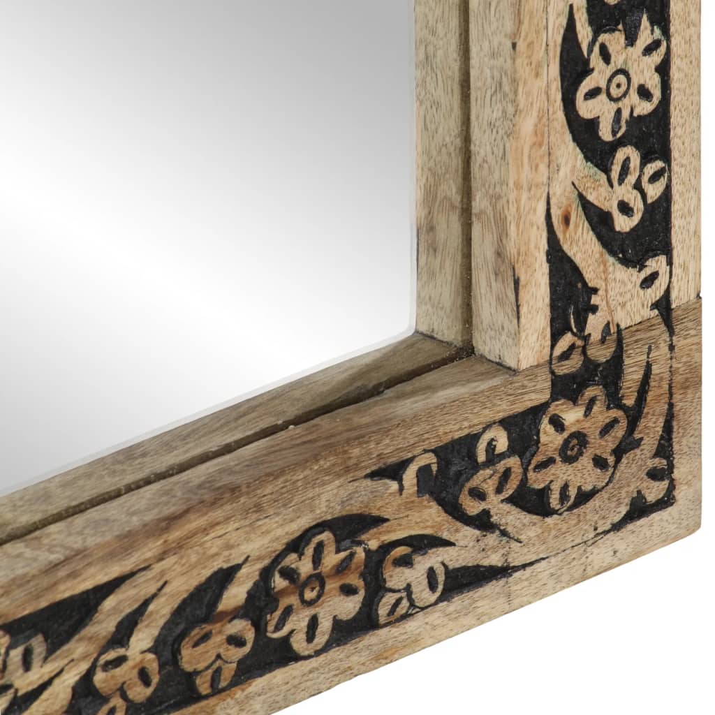 vidaXL Bathroom Mirror 50x70x2.5 cm Solid Wood Mango and Glass