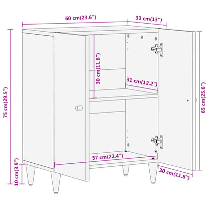 vidaXL Side Cabinet 60x33x75 cm Solid Wood Mango