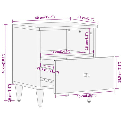 vidaXL Bedside Cabinets 2 pcs 40x33x46 cm Solid Wood Mango