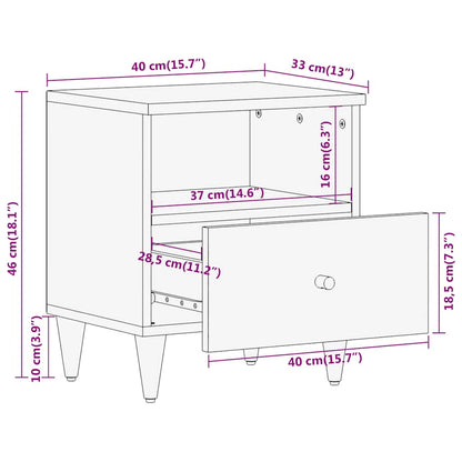 vidaXL Bedside Cabinets 2 pcs 40x33x46 cm Solid Wood Mango