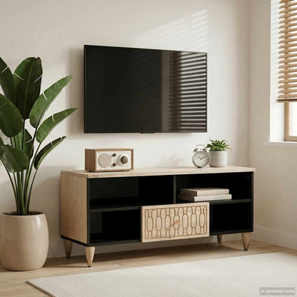 vidaXL TV Cabinet 100x33x46 cm Solid Wood Mango
