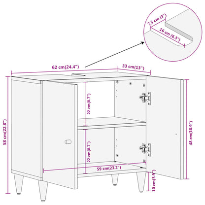 vidaXL Bathroom Sink Cabinet 62x33x58 cm Solid Wood Mango