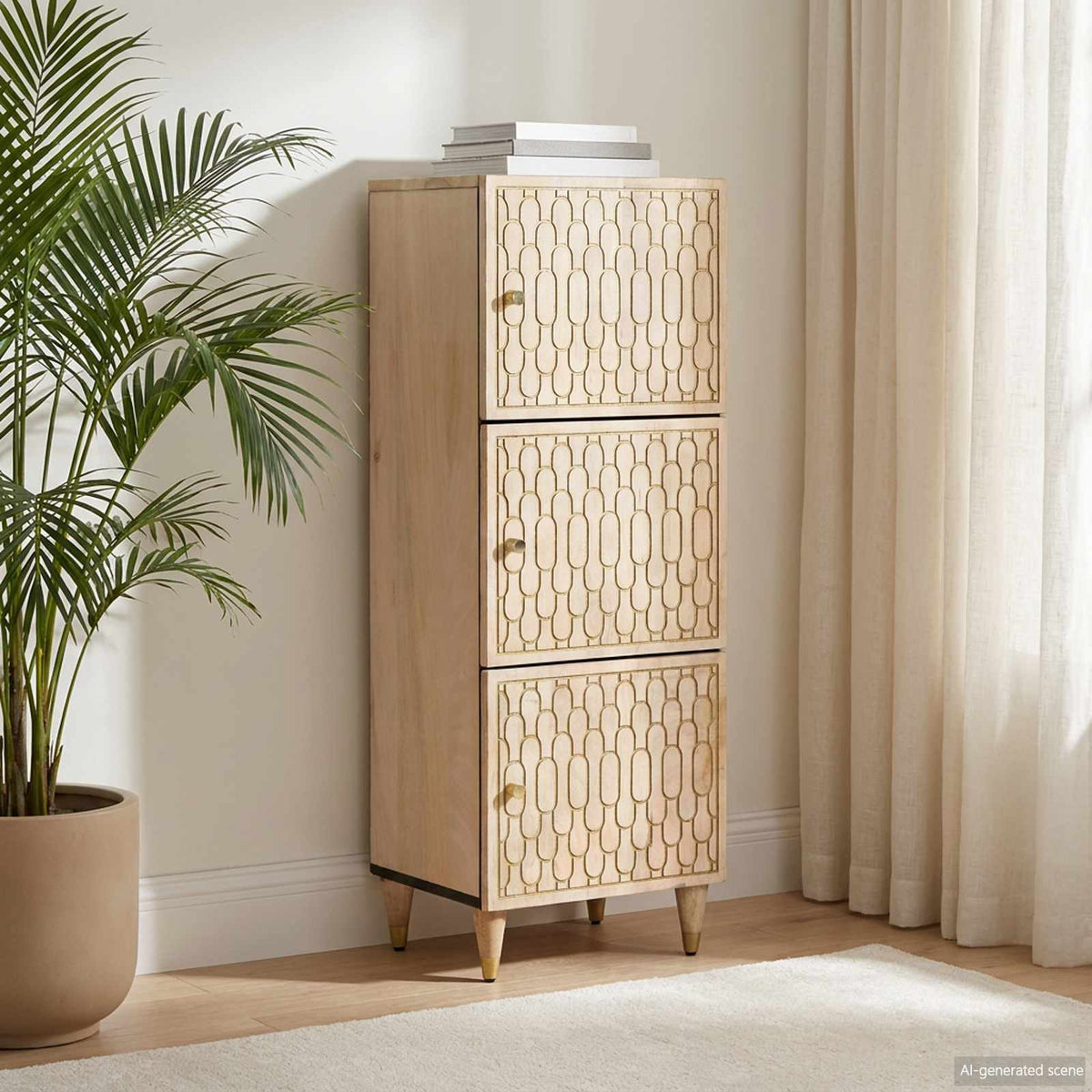 vidaXL Highboard 40x33x110 cm Solid Wood Mango