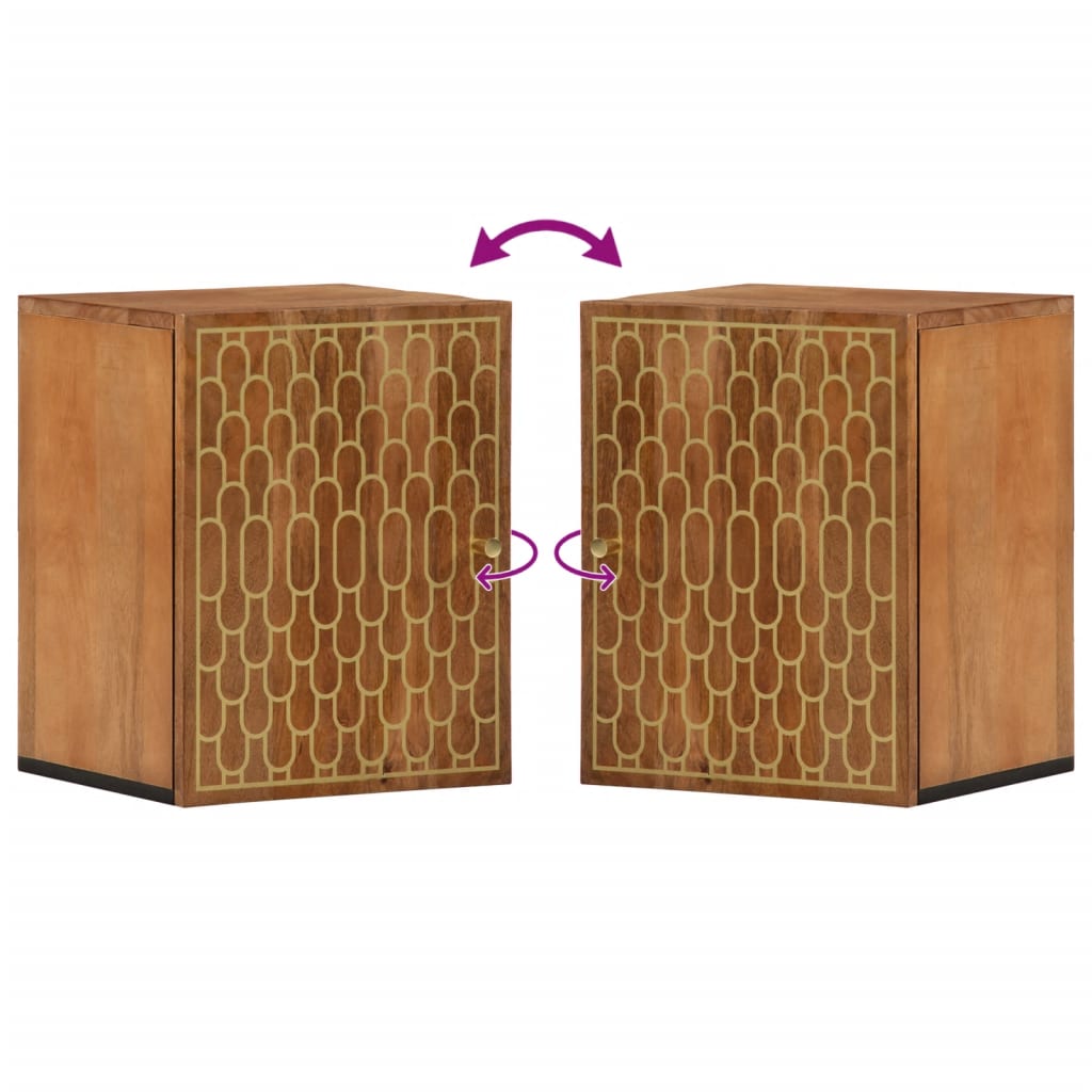 vidaXL Bathroom Wall Cabinet 38x33x48 cm Solid Wood Mango