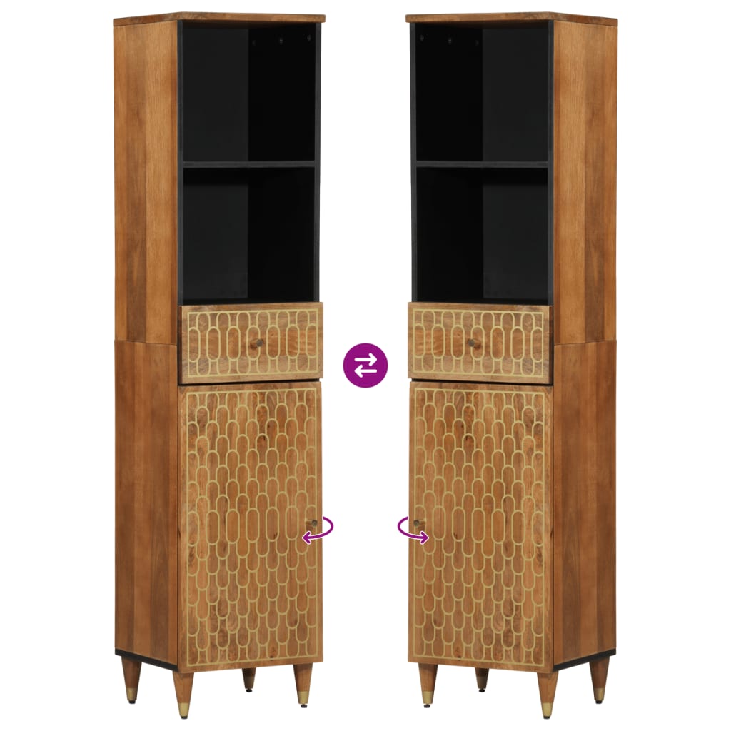 vidaXL Bathroom Cabinet 38x33x160 cm Solid Wood Mango