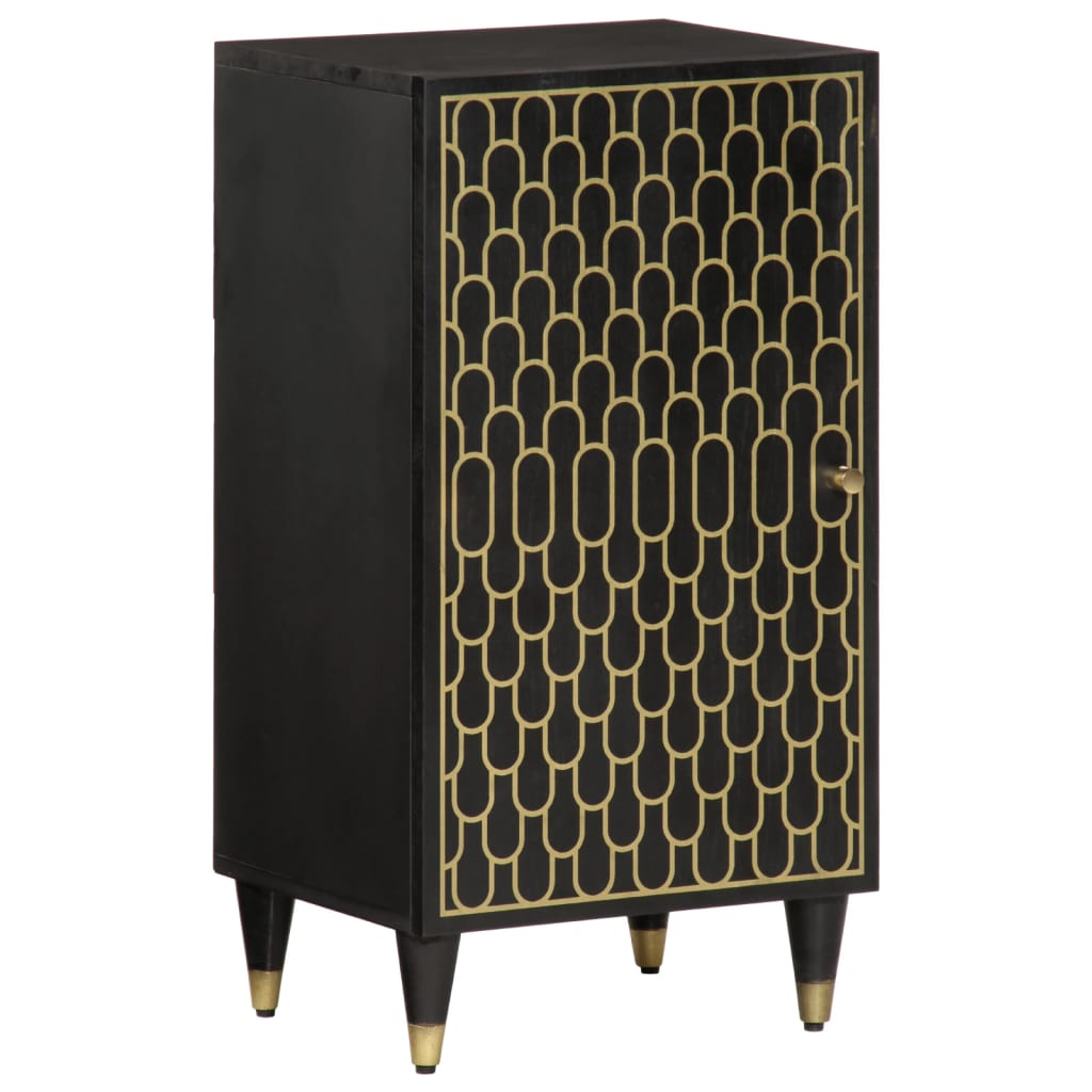 vidaXL Side Cabinet | Black | Solid mango wood, engineered wood