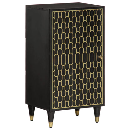 vidaXL Side Cabinet | Black | Solid mango wood, engineered wood