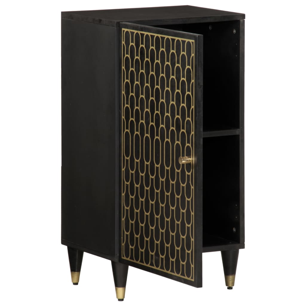 vidaXL Side Cabinet | Black | Solid mango wood, engineered wood
