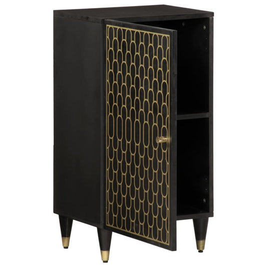 vidaXL Side Cabinet | Black | Solid mango wood, engineered wood