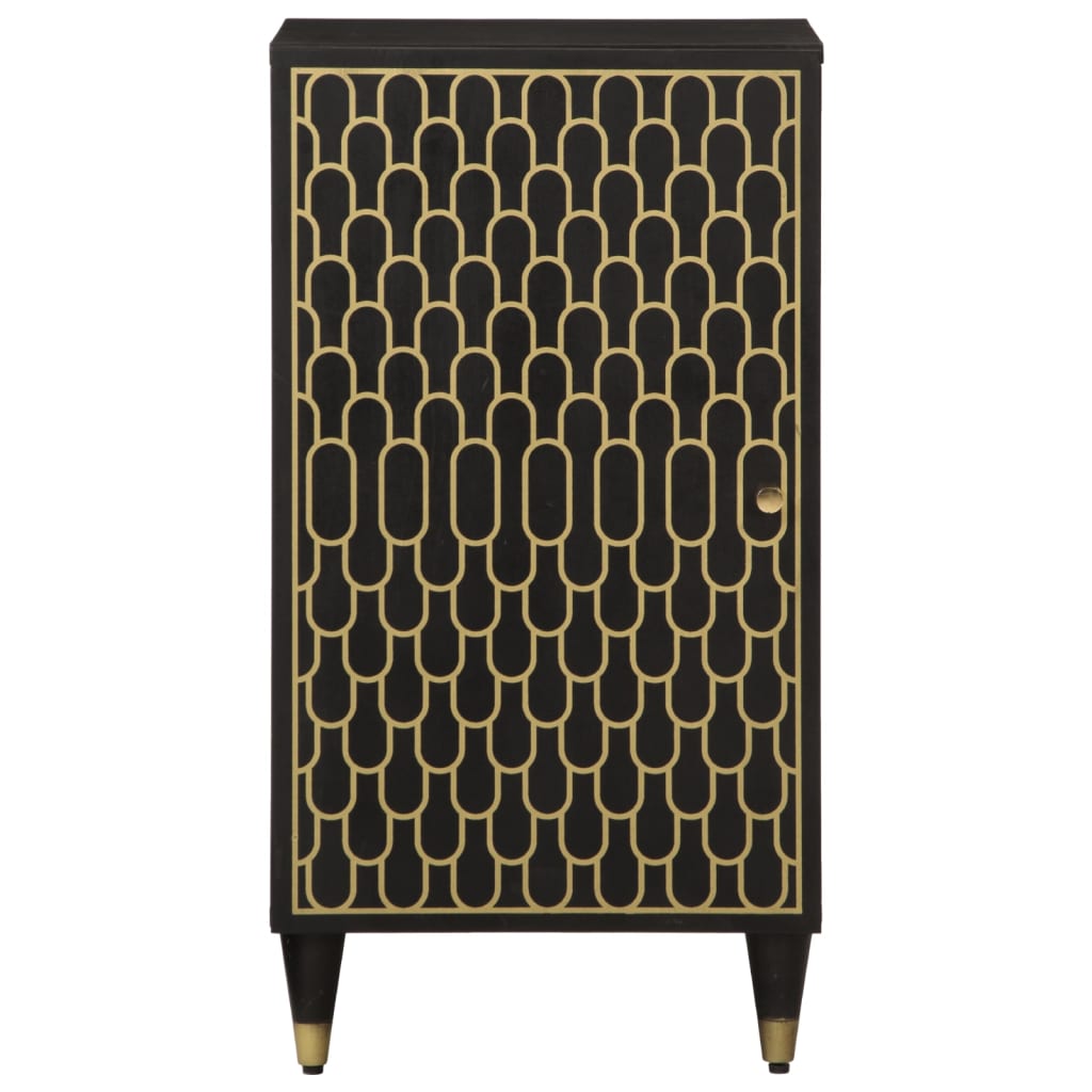vidaXL Side Cabinet | Black | Solid mango wood, engineered wood