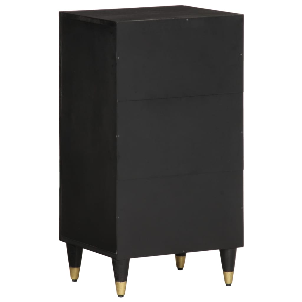 vidaXL Side Cabinet | Black | Solid mango wood, engineered wood