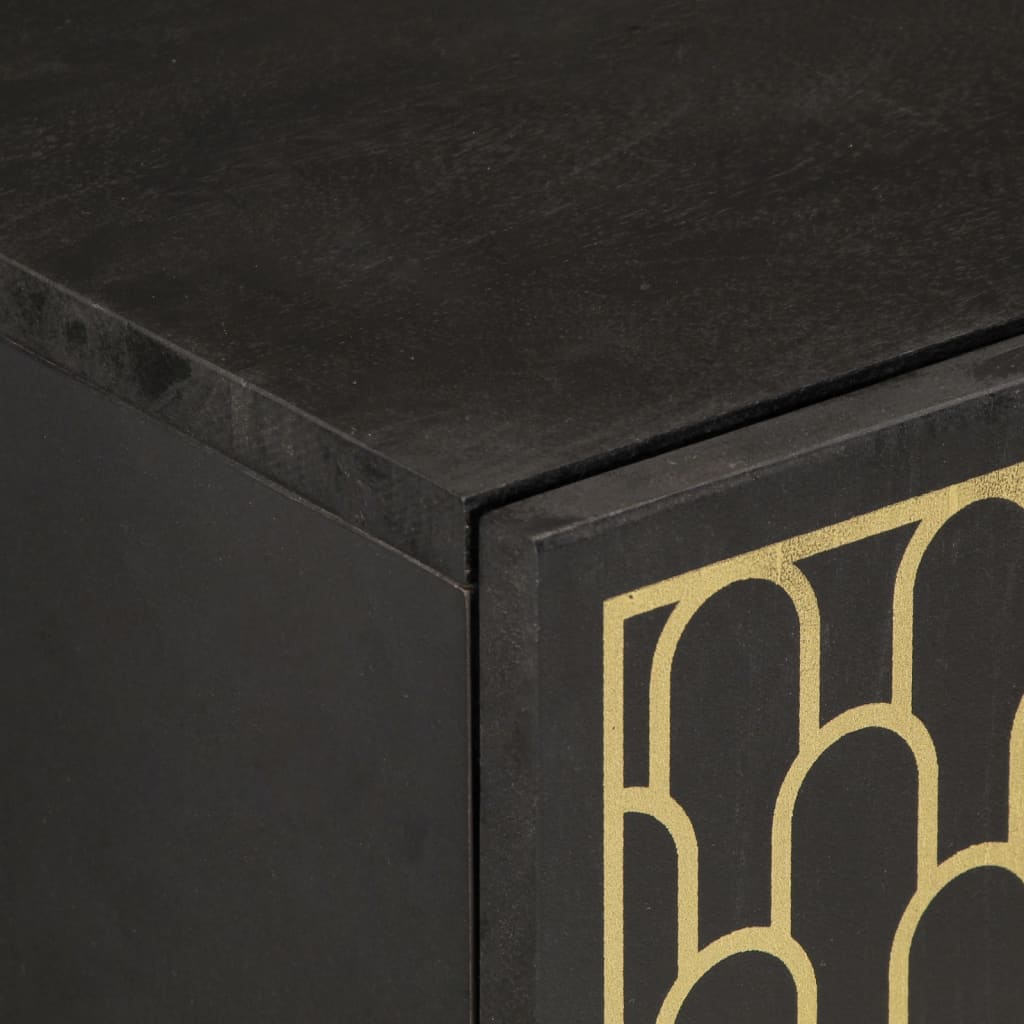 vidaXL Side Cabinet | Black | Solid mango wood, engineered wood