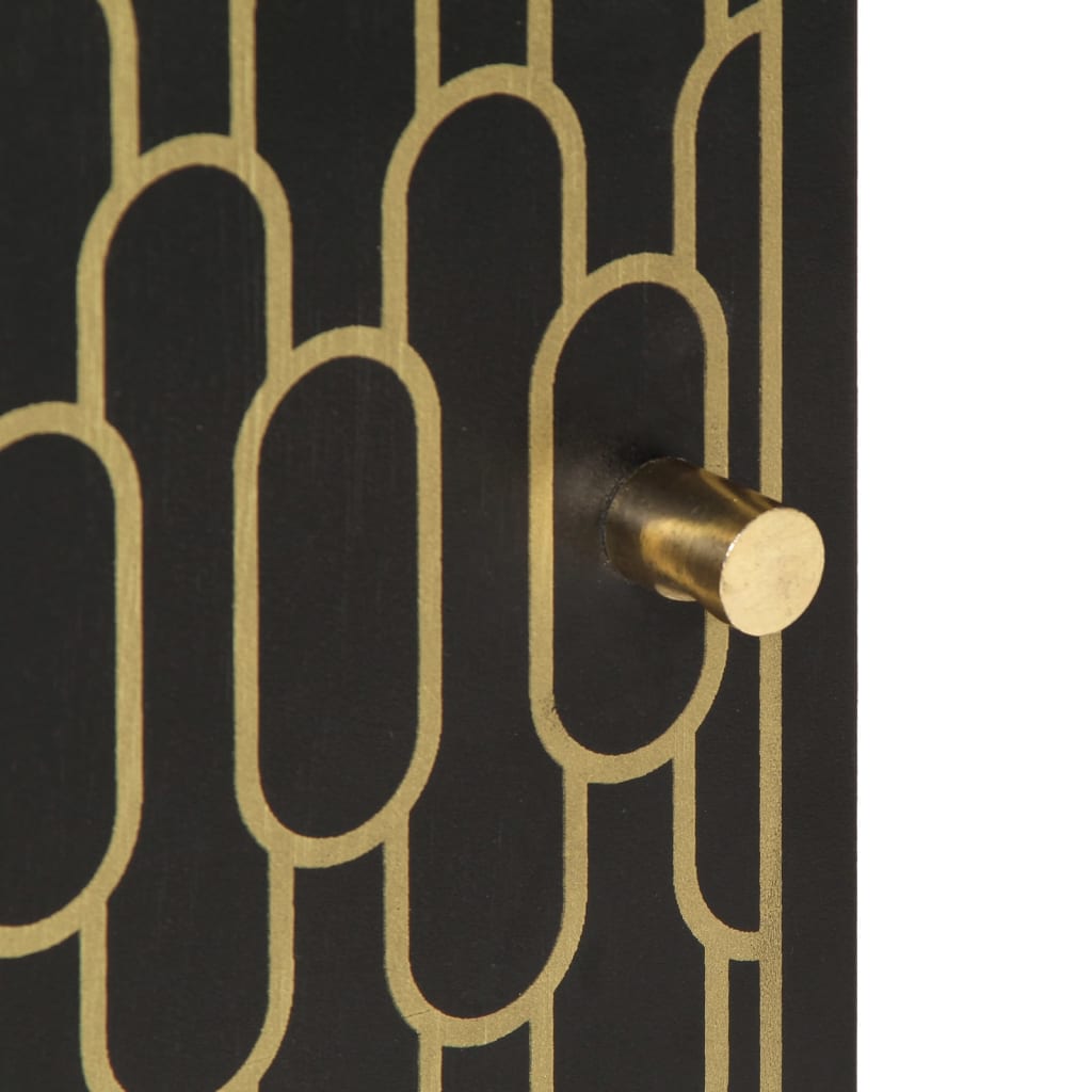 vidaXL Side Cabinet | Black | Solid mango wood, engineered wood