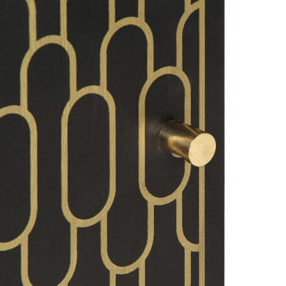 vidaXL Side Cabinet | Black | Solid mango wood, engineered wood
