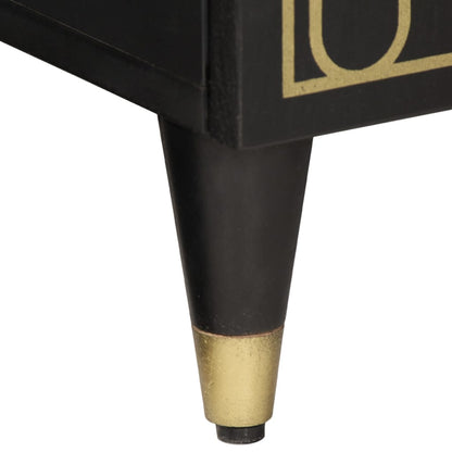 vidaXL Side Cabinet | Black | Solid mango wood, engineered wood