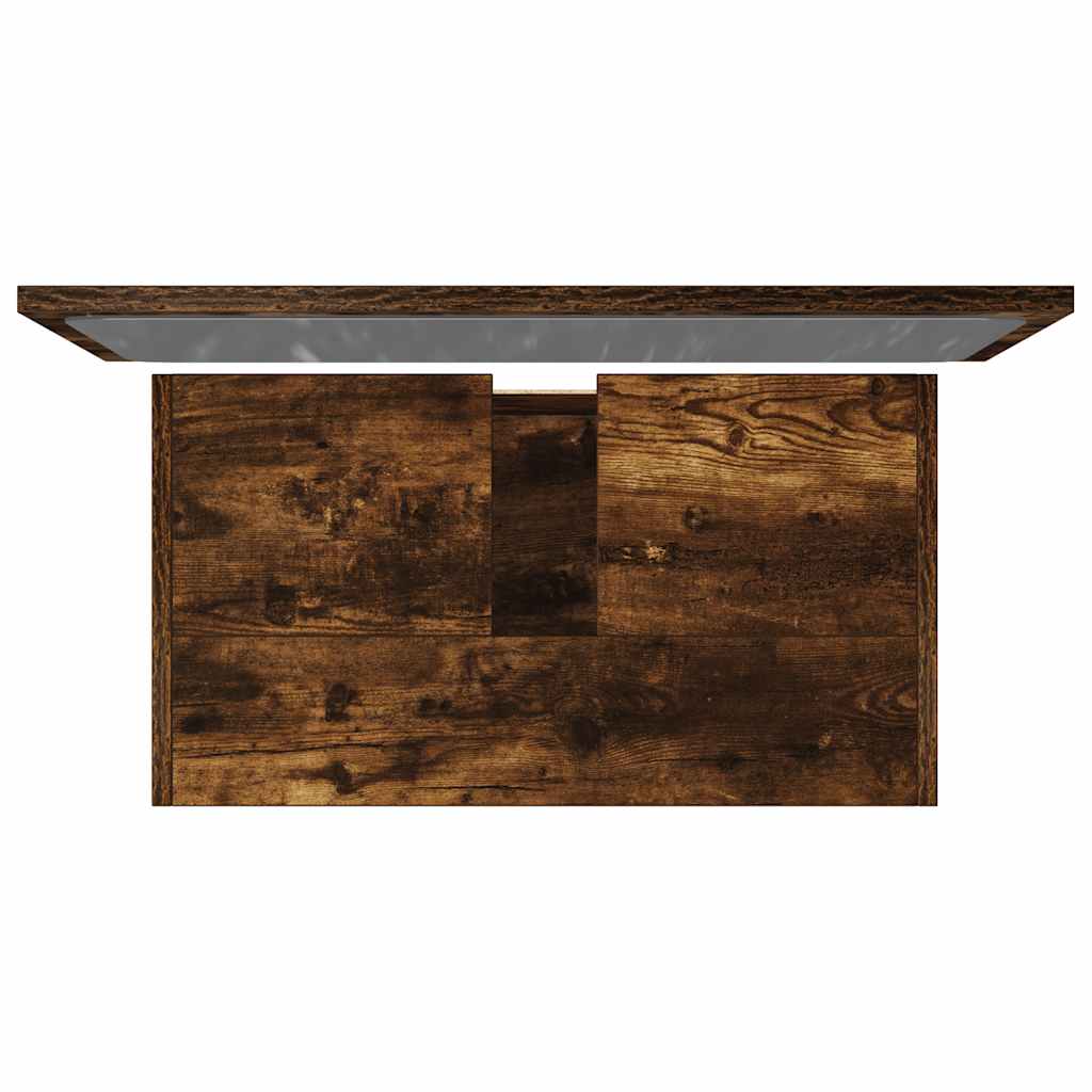 vidaXL 2 Piece Bathroom Furniture Set Smoked Oak Engineered Wood
