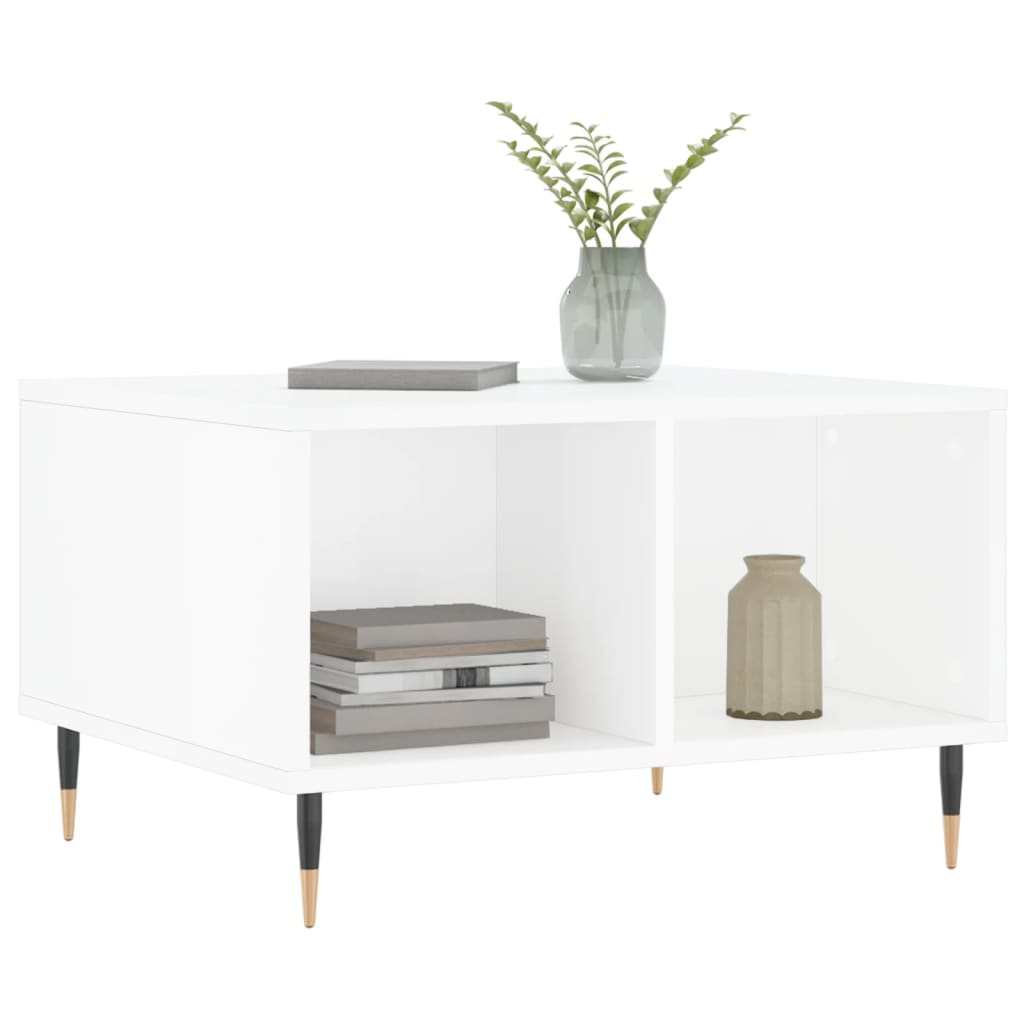 vidaXL Coffee Table High Gloss White 60x50x36,5 cm Engineered Wood
