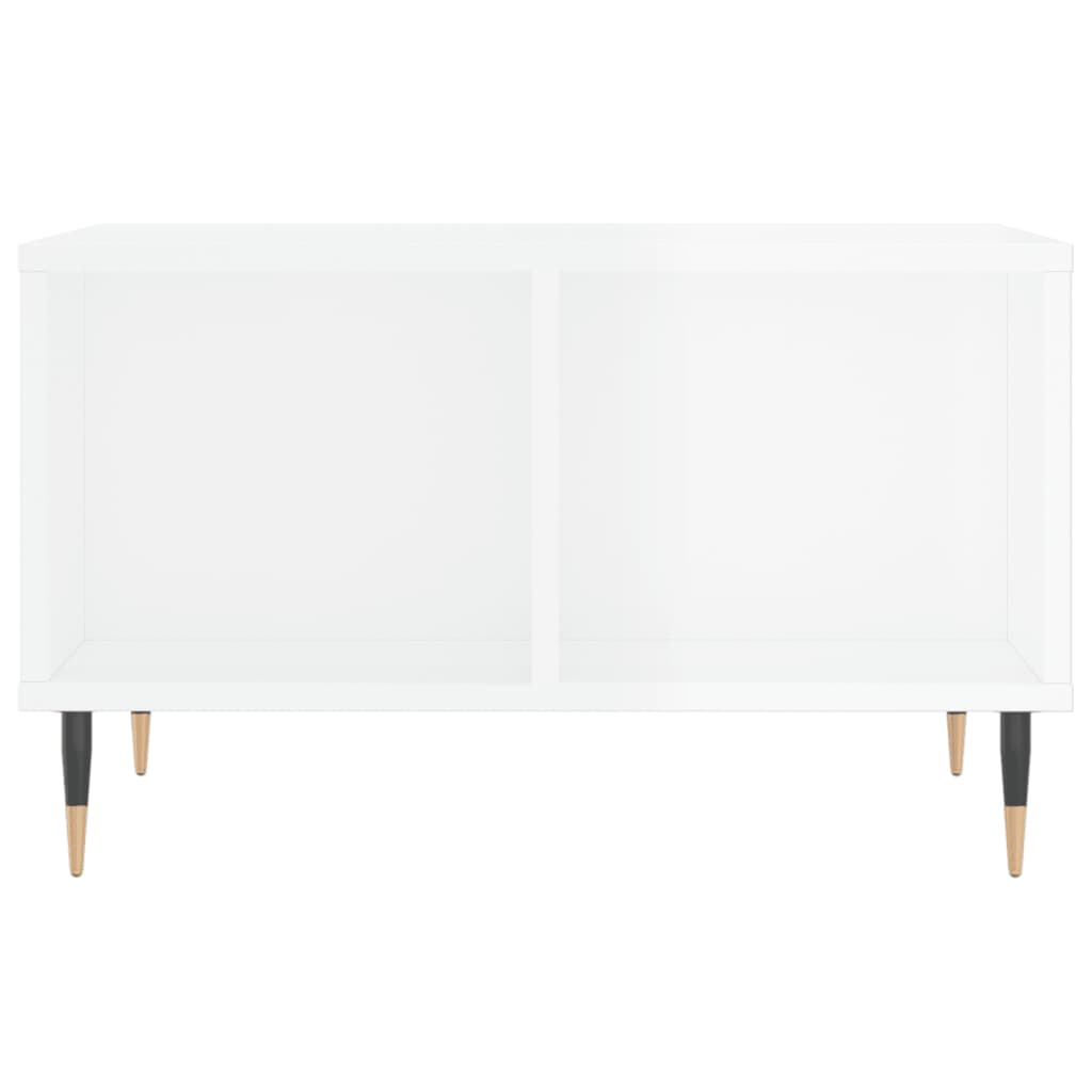 vidaXL Coffee Table High Gloss White 60x50x36,5 cm Engineered Wood