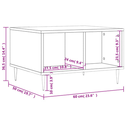 vidaXL Coffee Table High Gloss White 60x50x36,5 cm Engineered Wood
