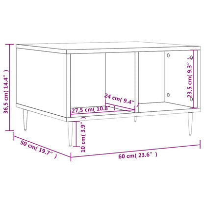 vidaXL Coffee Table Sonoma Oak 60x50x36,5 cm Engineered Wood