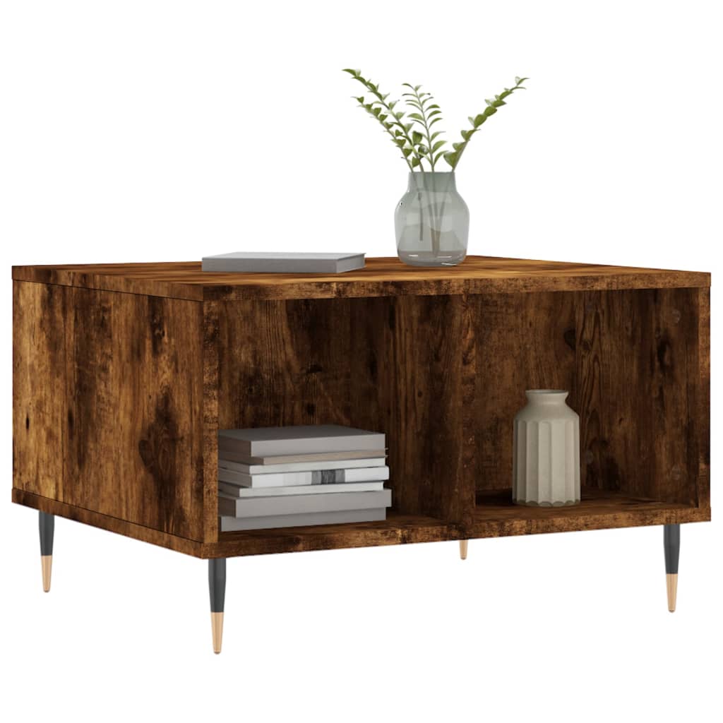 vidaXL Coffee Table Smoked Oak 60x50x36,5 cm Engineered Wood