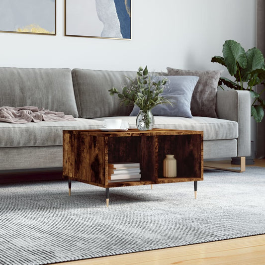 vidaXL Coffee Table Smoked Oak 60x50x36,5 cm Engineered Wood
