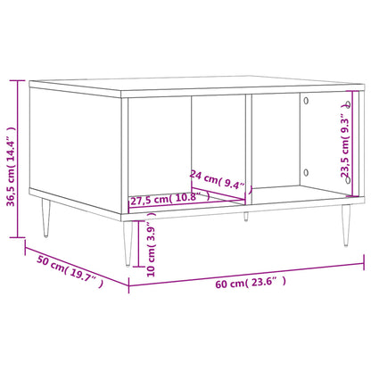 vidaXL Coffee Table Grey Sonoma 60x50x36,5 cm Engineered Wood