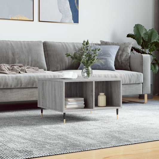 vidaXL Coffee Table Grey Sonoma 60x50x36,5 cm Engineered Wood