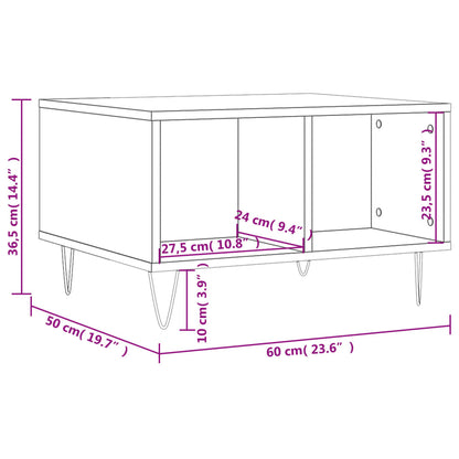 vidaXL Coffee Table White 60x50x36,5 cm Engineered Wood