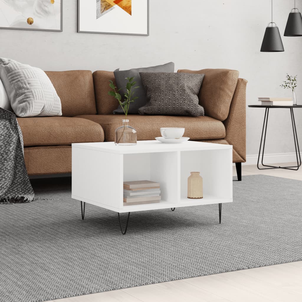 vidaXL Coffee Table White 60x50x36,5 cm Engineered Wood